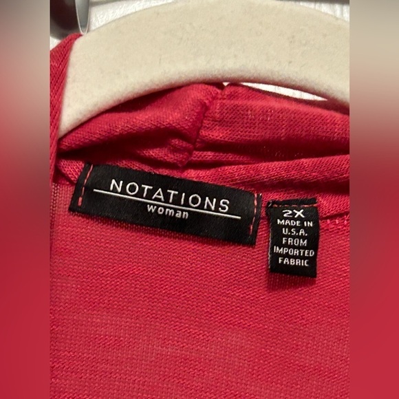 Notations Pink Open Sweater Cardigan women’s 2X hot pink fuchsia preppy classic - Picture 3 of 15